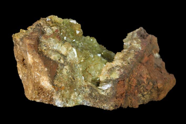 Yellow-Green Adamite Crystals On Limonite - Ojuela Mine, Mexico #155310